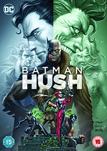 Batman: Hush" DVD cover featuring Batman, Joker, and other villains.