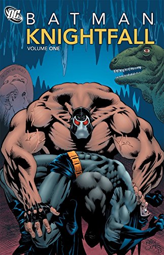 Comic book cover with muscular man and dinosaur in dark background.