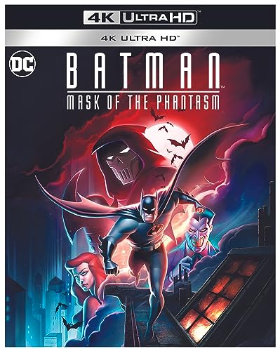 Batman Mask of the Phantasm 4K Ultra HD cover art featuring Batman, Joker, and Phantasm.