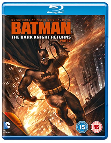 Blu-ray cover for "Batman: The Dark Knight Returns Part 2" featuring Batman.