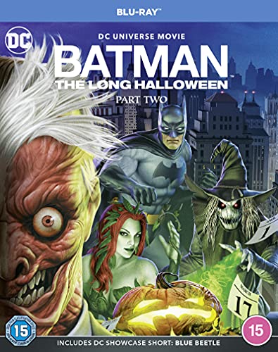 Blu-ray cover for "Batman: The Long Halloween Part 2" featuring Batman and villains.