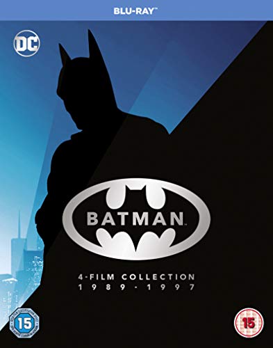 Batman Blu-ray cover featuring the iconic bat symbol and cityscape.