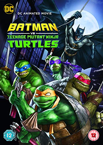 Batman and the Teenage Mutant Ninja Turtles in dynamic action pose.