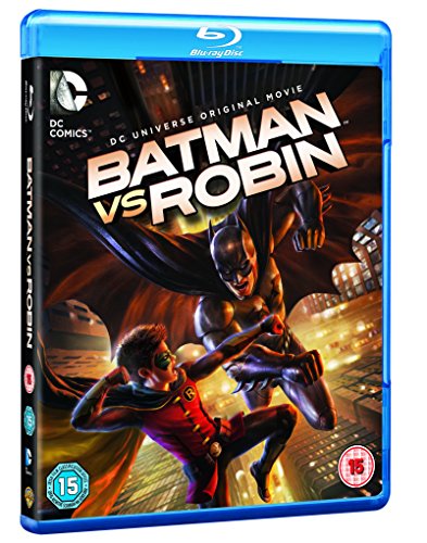 Blu-ray cover for "Batman vs Robin" featuring Batman and Robin in action.