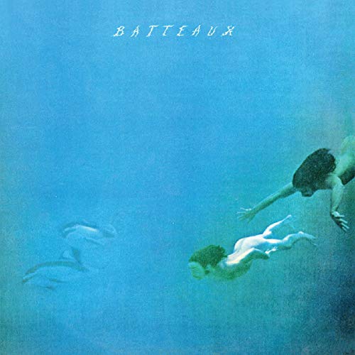 Blue album cover with figures swimming underwater, text “BATTEAUX” at top.