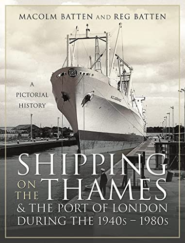 Book cover: a black and white photo of a ship on the Thames.