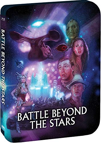 Steelbook Blu-ray cover for “Battle Beyond The Stars” with sci-fi artwork.