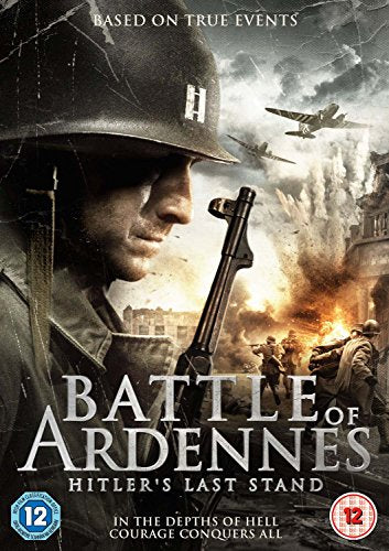 DVD cover for “Battle of Ardennes,” depicting a soldier and wartime scene.