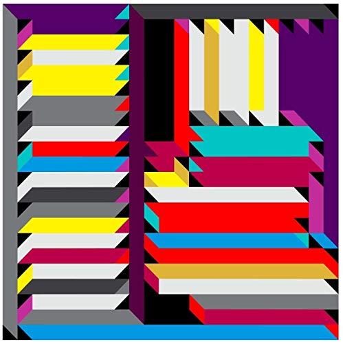 Abstract geometric album cover with stacked, colorful rectangular shapes.