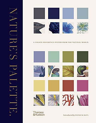 Book cover displaying color swatches and natural imagery: flowers, leaves, shells.