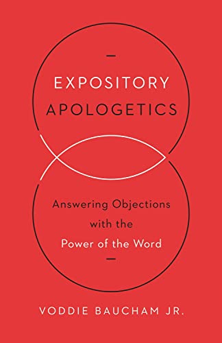 Red book cover with white text: "Expository Apologetics" and author's name.
