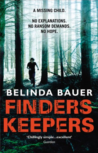 Book cover: a child running through a dark, misty forest.