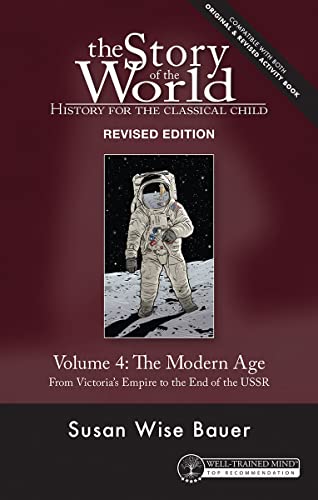 Book cover: "Story of the World, Vol. 4" with an astronaut illustration.