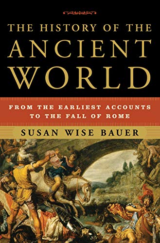 Book cover: “The History of the Ancient World” with a battle scene.