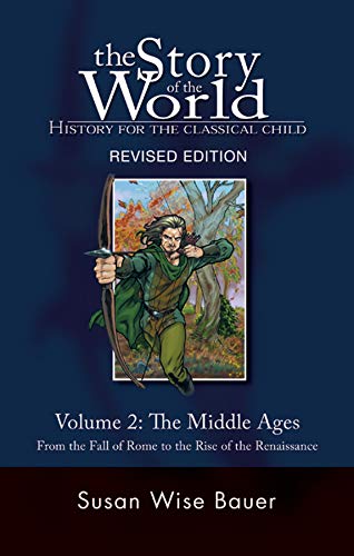 Book cover: "The Story of the World, Volume 2: The Middle Ages" with illustration.