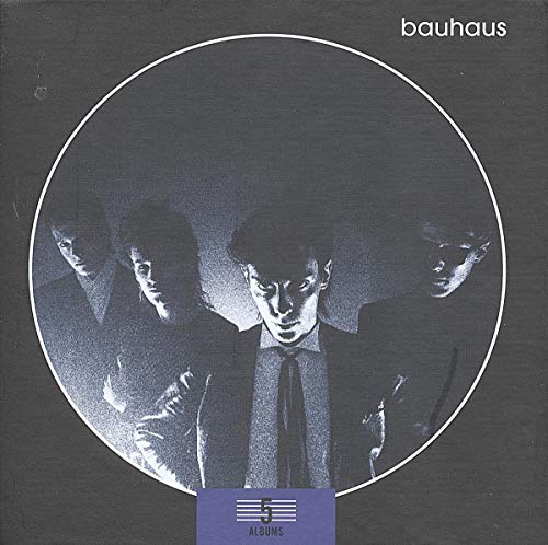 Bauhaus 5-album CD boxset cover with band members in a circle.