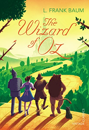Cover of "The Wizard of Oz" showing Dorothy and companions on a yellow brick road.