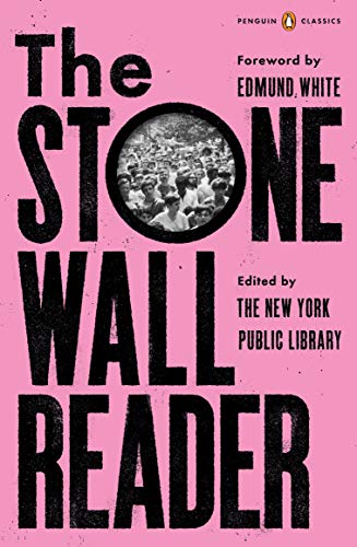 Book cover of The Stonewall Reader with a pink background and black text.