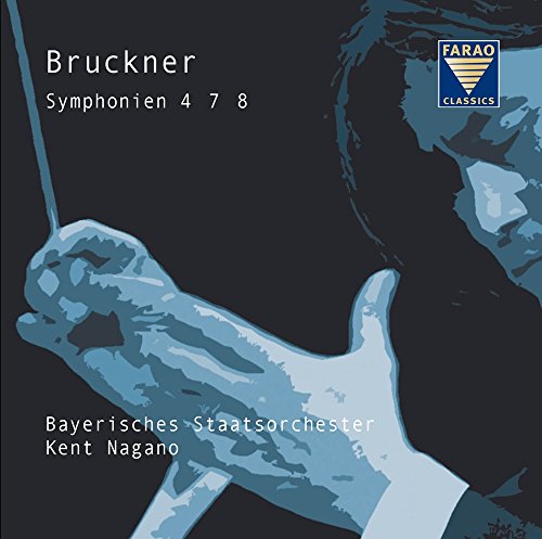 CD cover for Bruckner symphonies with abstract blue hand illustration.
