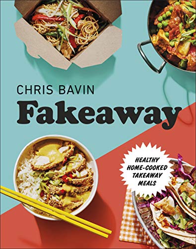 Cookbook cover featuring various takeaway-style meals in containers.