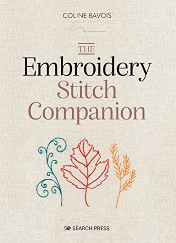 Book cover: "The Embroidery Stitch Companion" with floral stitch illustrations.