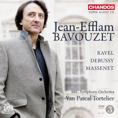 CD cover featuring pianist Jean-Efflam Bavouzet, with composers Ravel and Debussy listed.