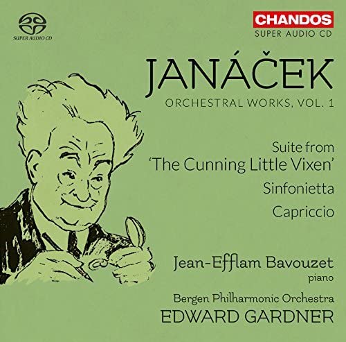 CD cover featuring a portrait of composer Leoš Janáček and text details.