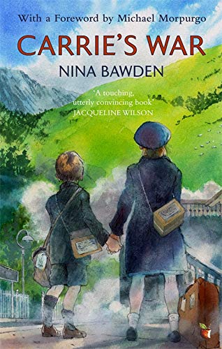 Book cover: two children holding hands, walking towards a train station.
