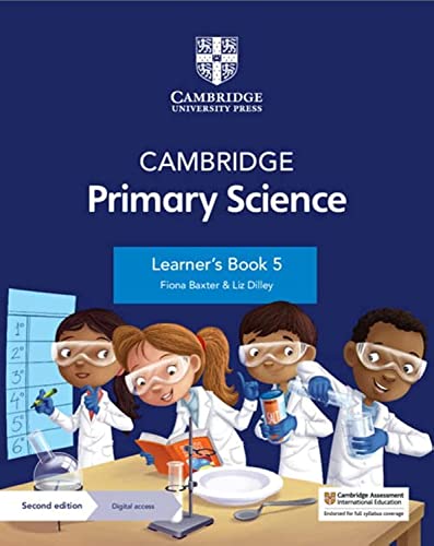 Cambridge Primary Science Learner’s Book 5 cover with children doing experiments.