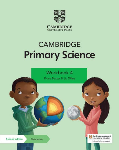 Cambridge Primary Science Workbook 4 cover with children and Earth models.