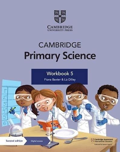 Cambridge Primary Science Workbook 5 cover with children doing experiments.
