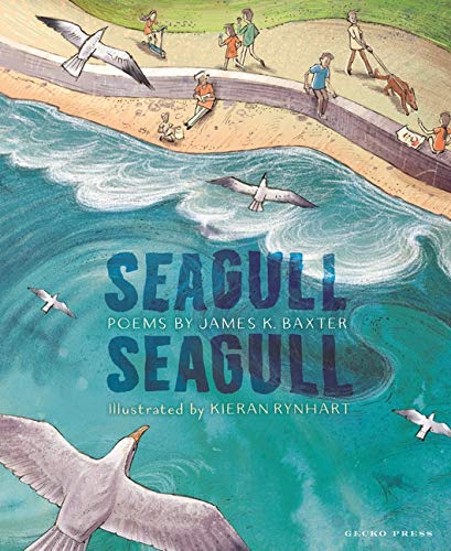 Book cover: “Seagull Seagull” with illustrations of birds and people.