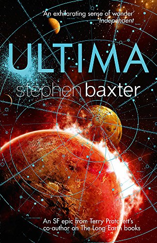 Book cover: "Ultima" by Stephen Baxter, featuring planets and cosmic imagery.
