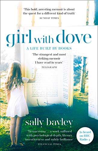 Book cover: girl in white dress looking at open book outdoors.