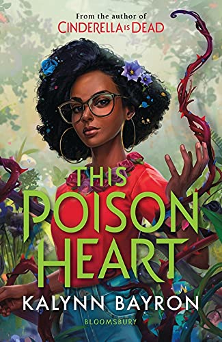 Book cover illustration of a young woman with dark curly hair surrounded by vines.