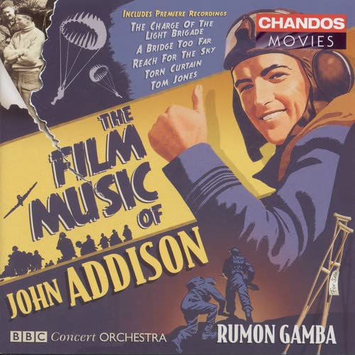 CD cover for "The Film Music of John Addison" with war imagery.
