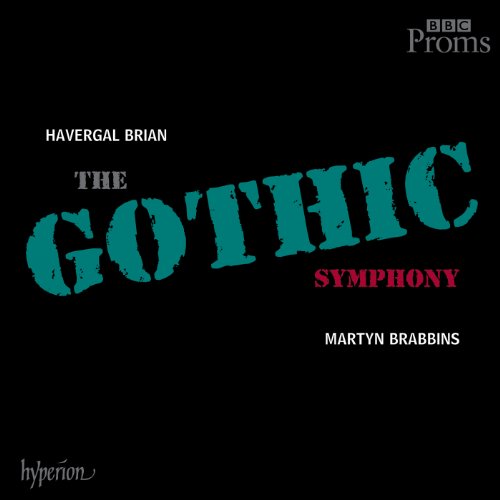 "Black album cover with 'The Gothic Symphony' in large teal and red text."
