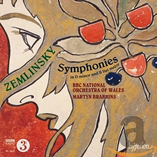 Cover art features abstract face with red and blue shapes, titled "Zemlinsky: Symphonies".