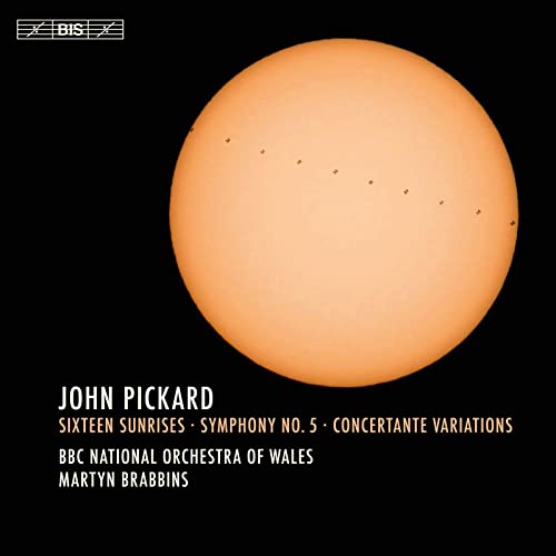 CD cover with a large orange sun and composer John Pickard’s name.