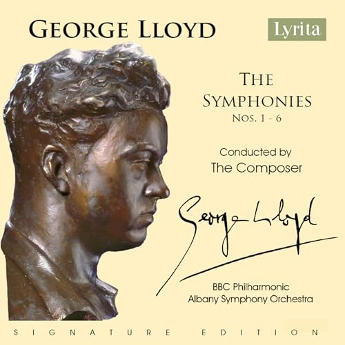 CD cover featuring a bronze bust portrait of composer George Lloyd.
