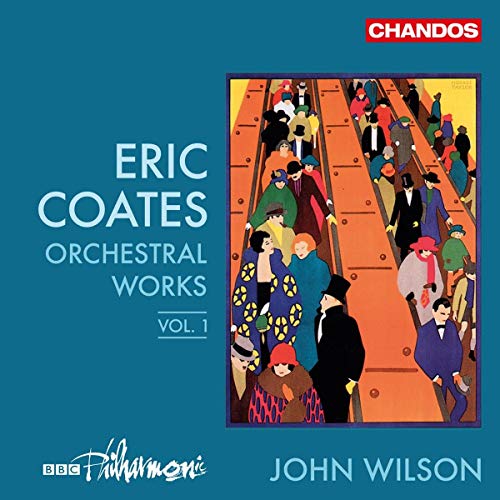 CD cover for Eric Coates orchestral works, featuring stylized figures on stairs.