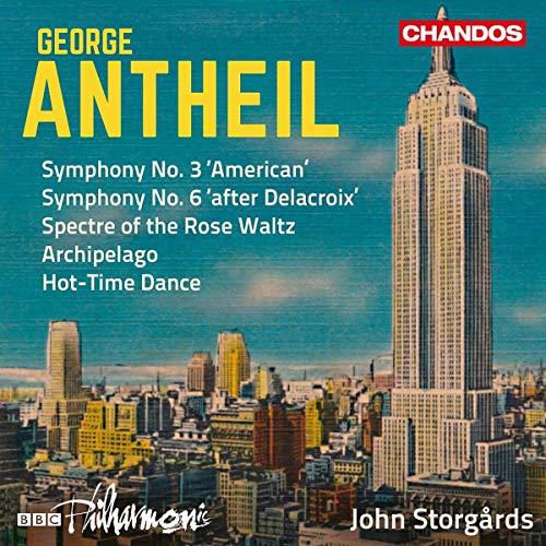 CD cover for George Antheil symphonies featuring a New York City skyline.