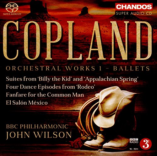 CD cover for Copland's Orchestral Works Vol. 1, featuring a cowboy hat.