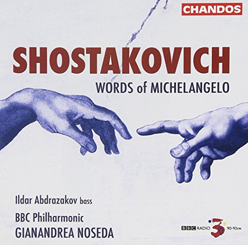 CD cover: “Shostakovich: Michelangelo” with hands reaching towards each other.