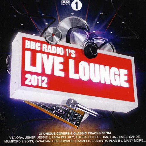 CD cover for BBC Radio 1's Live Lounge 2012, featuring headphones and a microphone.
