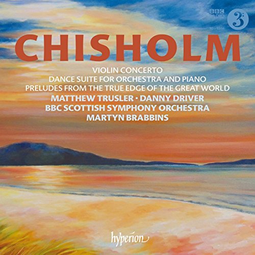 Colorful landscape cover for "Chisholm: Violin Concerto" CD by BBC Scottish Symphony Orchestra.