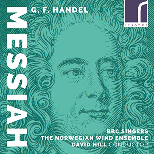 CD cover for Handel's Messiah, featuring a portrait and teal design.