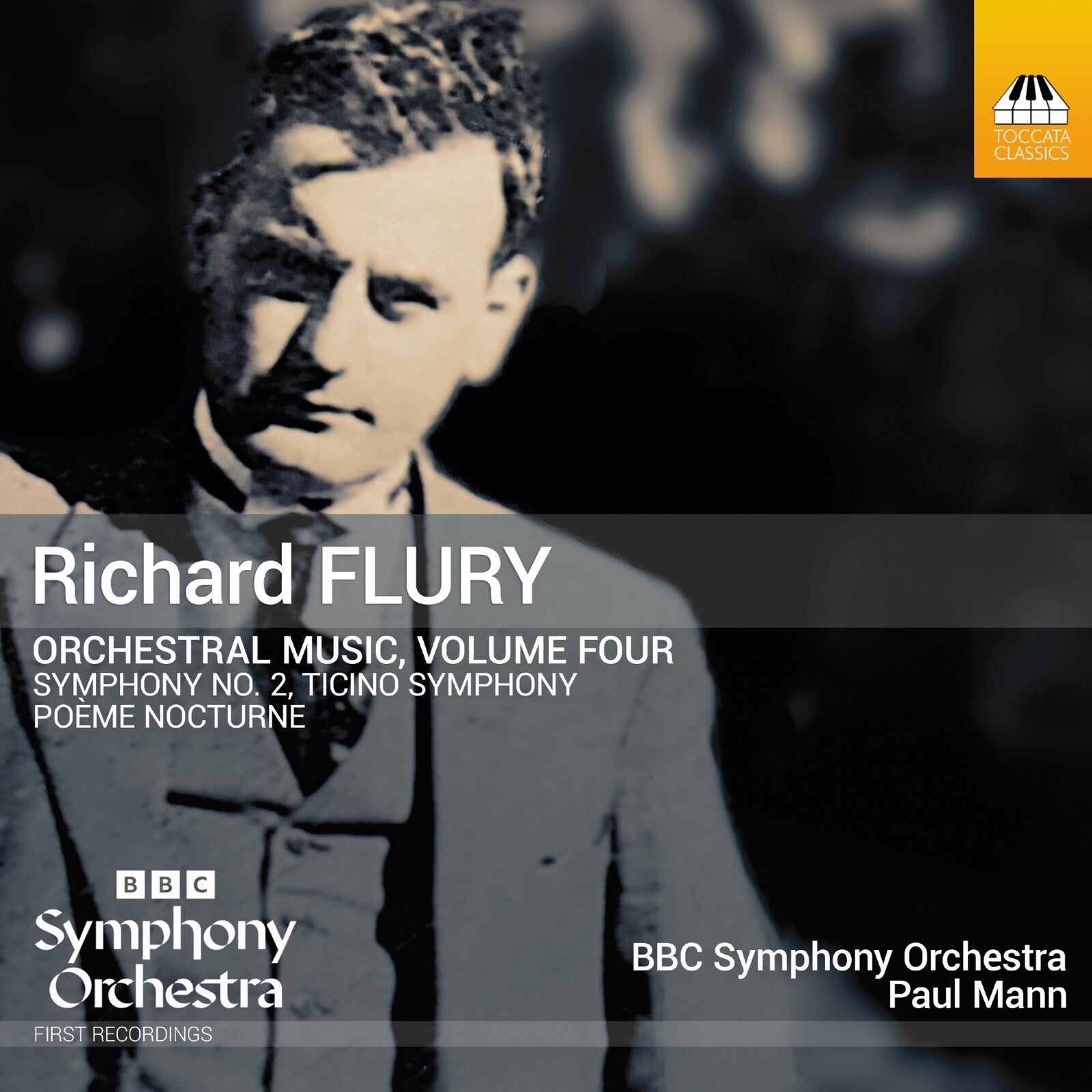 CD cover featuring a portrait of composer Richard Flury and orchestra details.