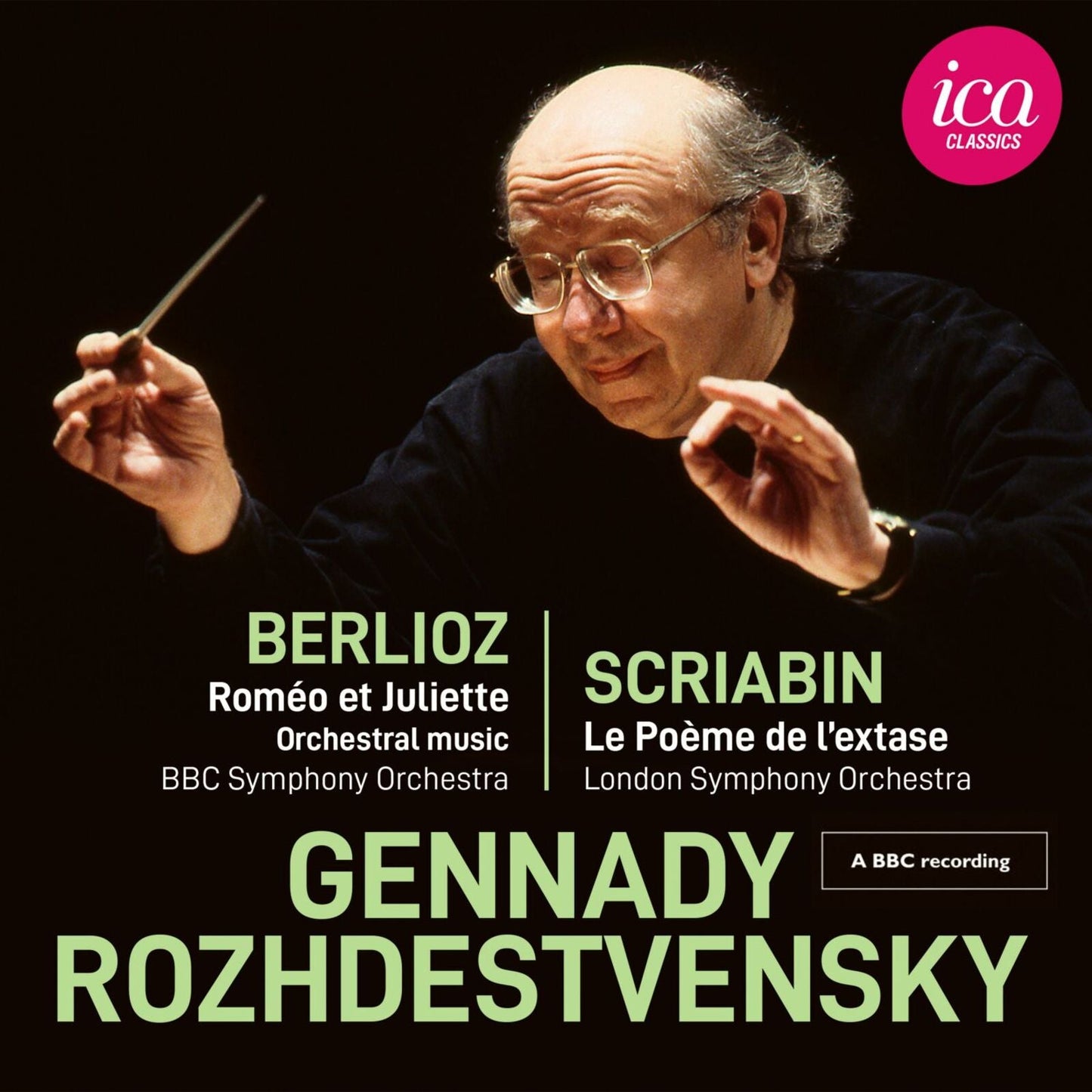 CD cover featuring conductor Gennady Rozhdestvensky and composer names.
