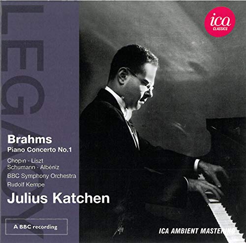 CD cover featuring pianist Julius Katchen at a grand piano.